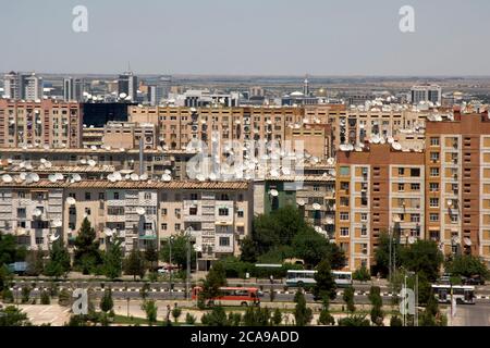 Old residential buildings, Ashgabat, Turkmenistan Stock Photo