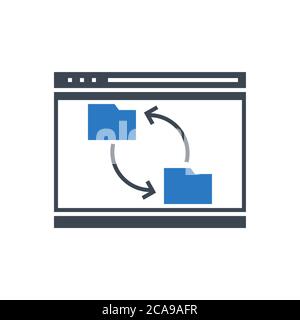 Synchronization Vector Glyph Icon Stock Vector