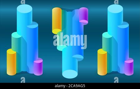 Set of lab Tubes on dark abstract background Stock Vector