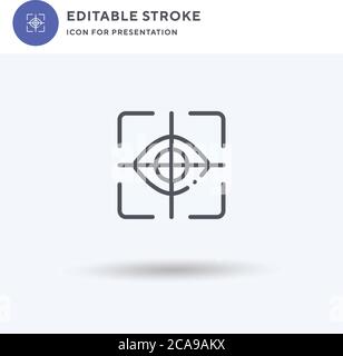 Eye Tap icon vector, filled flat sign, solid pictogram isolated on white, logo illustration. Eye Tap icon for presentation. Stock Vector