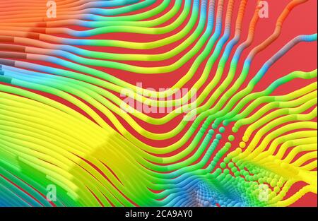 Particles stream. Abstract background with trendy gradients. 3d vector illustration for advertising, marketing or presentation. Stock Vector