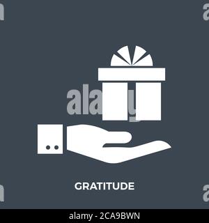 Gratitude Glyph Vector Icon Stock Vector