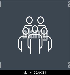 Group of people related vector thin line icon. Stock Vector