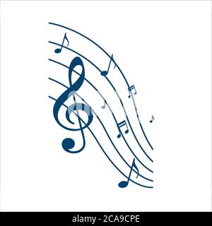 the symphony of music note vector design. instrumental beautiful song symbol illustrations Stock Vector