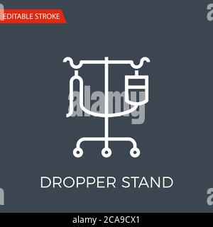 Dropper Stand Thin Line Vector Icon Stock Vector