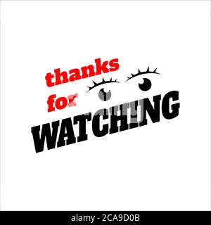 modern creative thanks for watching lettering vector isolated on white ...