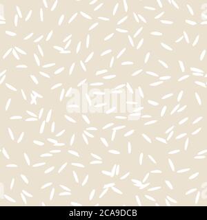 Simple seamless rice grain pattern, background. For fabric, wrapping paper, print and web with traditional wealth and happiness symbol. Vector Stock Vector