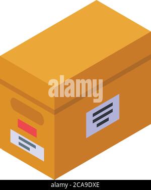 Archive box storage document icon, isometric style Stock Vector