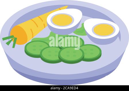 Organic food eat icon, isometric style Stock Vector