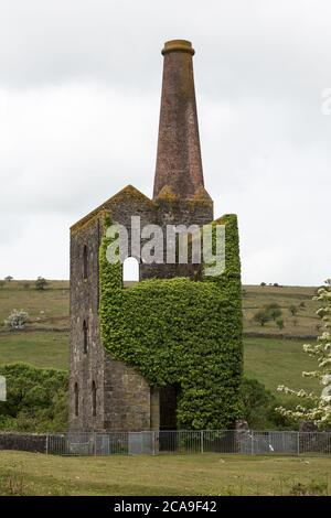 Ruined South Phoenix Mine building in Minions, Cornwall, UK Stock Photo