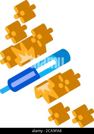 firework sparkler isometric icon vector illustration Stock Vector