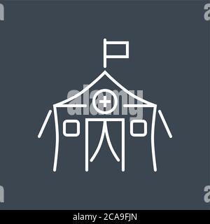 Medical tent related vector thin line icon Stock Vector