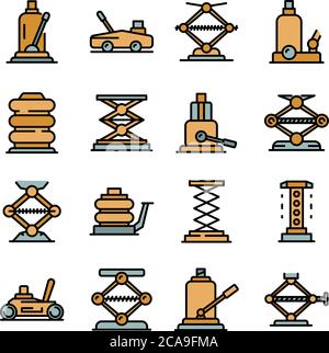 Jack-screw icons set vector flat Stock Vector