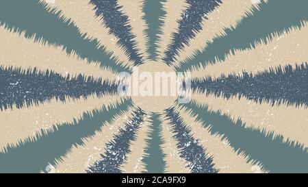 vector illustration retro grunge green blue rough sunburst background template Stock Vector