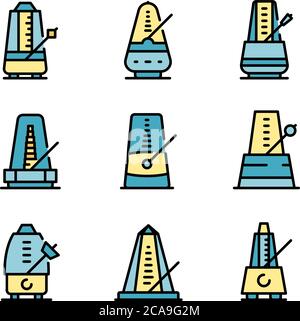 Metronome icons set vector flat Stock Vector