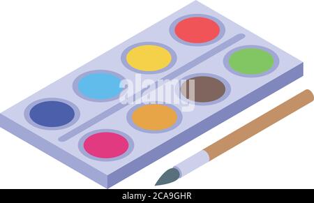 Painting habit icon, isometric style Stock Vector