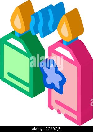 aromatic burning candles isometric icon vector illustration Stock Vector