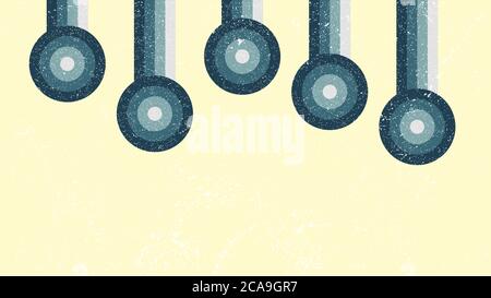 abstract blue circle vintage retro background vector template Stock Vector