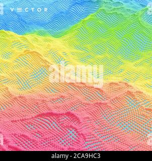 Abstact marble texture. Background with dynamic particles. 3d vector Illustration. Stock Vector