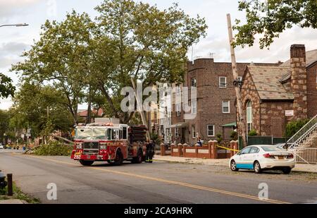 Bath Beach, Bensonhurst, Brooklyn, New York - August 4, 2020: Damage ...