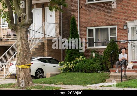 Bath Beach, Bensonhurst, Brooklyn, New York - August 4, 2020: Damage ...