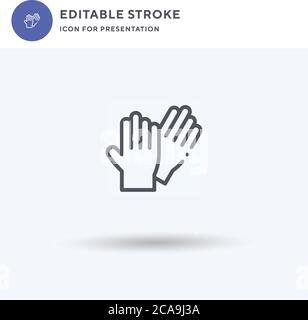 Rubber Gloves icon vector, filled flat sign, solid pictogram isolated on white, logo illustration. Rubber Gloves icon for presentation. Stock Vector