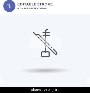 Erhu icon vector, filled flat sign, solid pictogram isolated on white, logo illustration. Erhu icon for presentation. Stock Vector