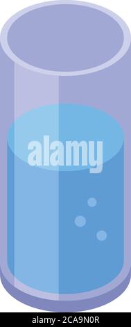 Drink water habit icon, isometric style Stock Vector