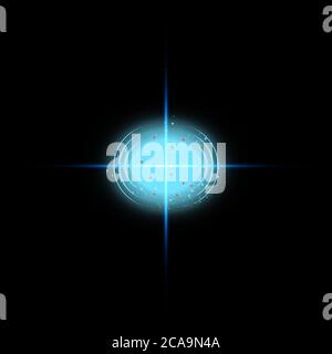 Neon Target isolated. Game Interface Element. Vector illustration Stock Vector