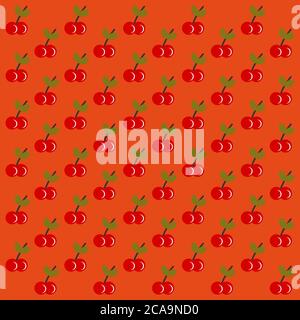 Cherry fruit seamless pattern background.Colorful wallpaper vector illustration and good for printing Stock Vector