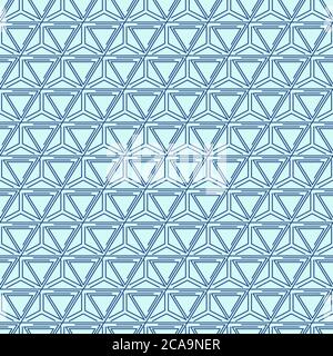 Seamless line pattern, abstract geometric background in navy blue and turquoise colors. Vector illustration. Stock Vector