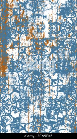 Old beat up damask design. Classical royal texture. Luxury ornament. Vector Stock Vector