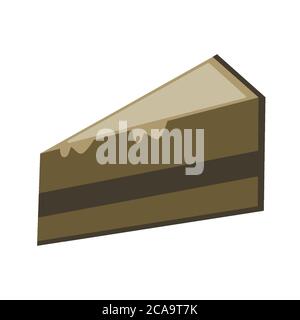 Chocolate cake. Piece of chocolate cake in flat style vector illustration Stock Vector