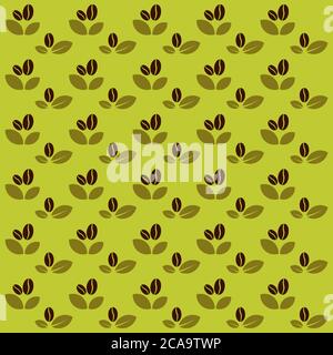 Coffee bean seamless pattern background.Colorful wallpaper vector illustration and good for printing Stock Vector