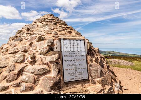 Exmoor National Park - The cairn marking the highest point on Exmoor, Dunkery Beacon 1705 feet 520 metres, Somerset UK Stock Photo