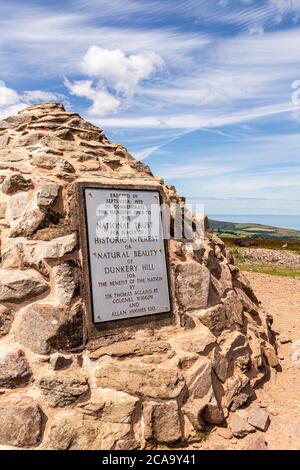 Exmoor National Park - The cairn marking the highest point on Exmoor, Dunkery Beacon 1705 feet 520 metres, Somerset UK Stock Photo