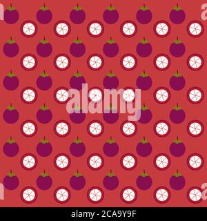 Mangosteen seamless pattern background.Colorful wallpaper vector illustration and good for printing Stock Vector