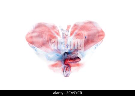 red blue watercolor pattern isolated on white Stock Photo
