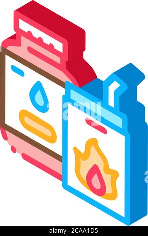 bbq liquid for fire isometric icon vector illustration Stock Vector