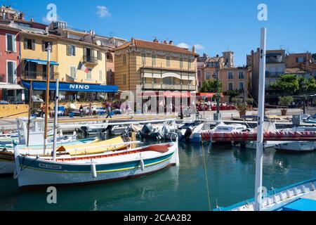 view of Cassis, a fishing village located near Marseille Stock Photo