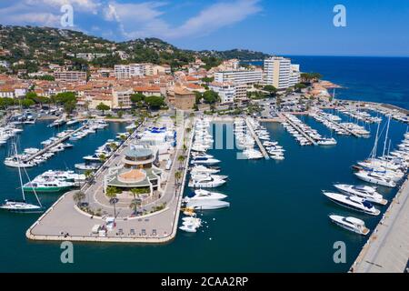 Var department, Aerial view of Sainte Maxime on French Riviera, Stock Photo