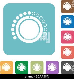 Volume control white flat icons on color rounded square backgrounds Stock Vector