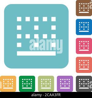 Bottom border white flat icons on color rounded square backgrounds Stock Vector