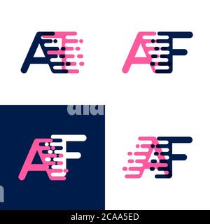 FA letters logo with accent speed in pink and drak purple Stock Vector