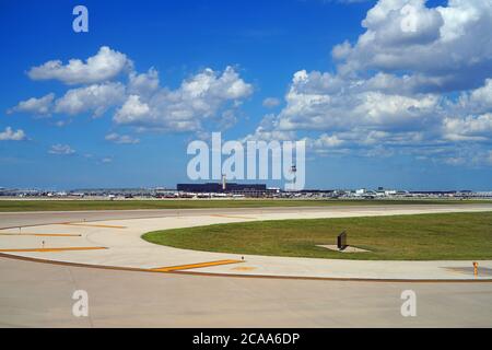 CHICAGO, IL -26 JUL 2020- View of the Chicago O'Hare International Airport (ORD) near Chicago, Illinois, United States. It is a hub for United Airline Stock Photo