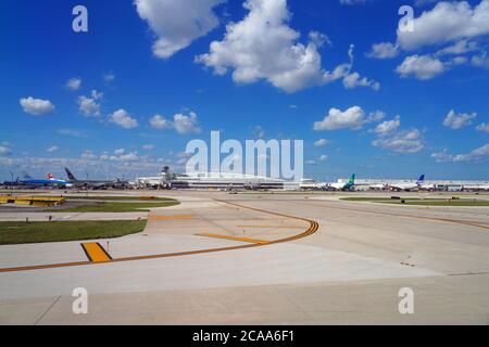 CHICAGO, IL -26 JUL 2020- View of the Chicago O'Hare International Airport (ORD) near Chicago, Illinois, United States. It is a hub for United Airline Stock Photo