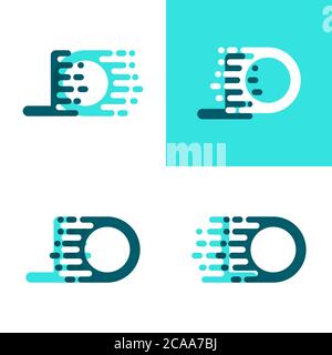 LO letters logo with accent speed in light green and dark green Stock Vector