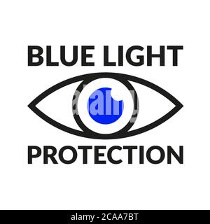 Blue light protection blue eye outline icon vector symbol Stock Vector