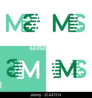 MS M S Pixel Letter Logo with Digital Shattered Black Squares. Creative ...