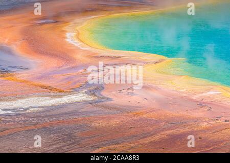 Close up Chromatic spring lake, Yellowstone National Park Stock Photo